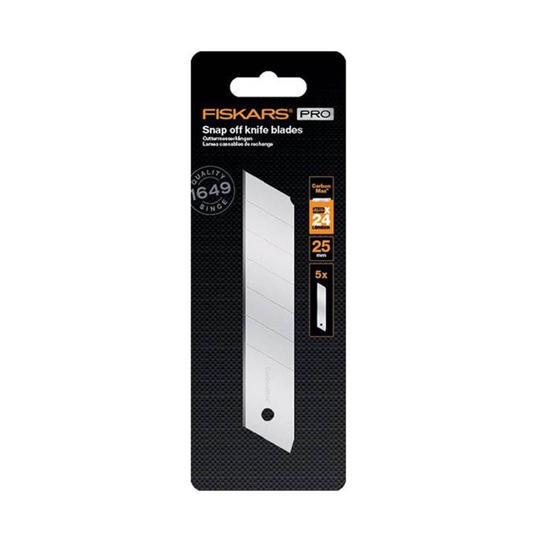 Fiskars Lames cassables de rechange 25mm CarbonMax - pack de 5