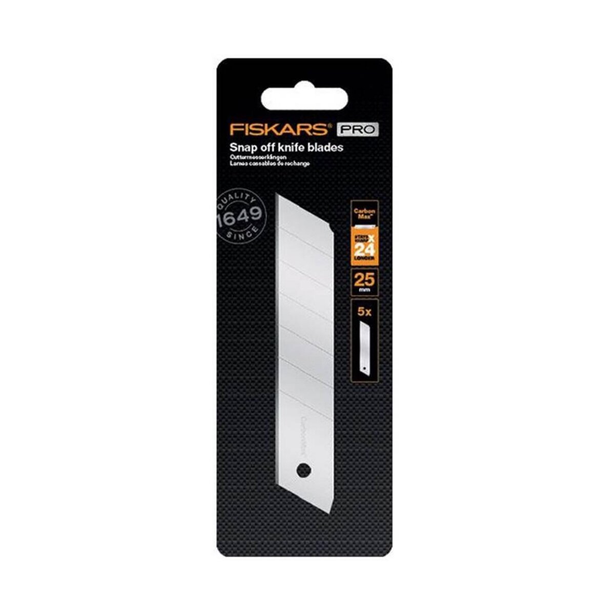 Fiskars Lames cassables de rechange 25mm CarbonMax - pack de 5