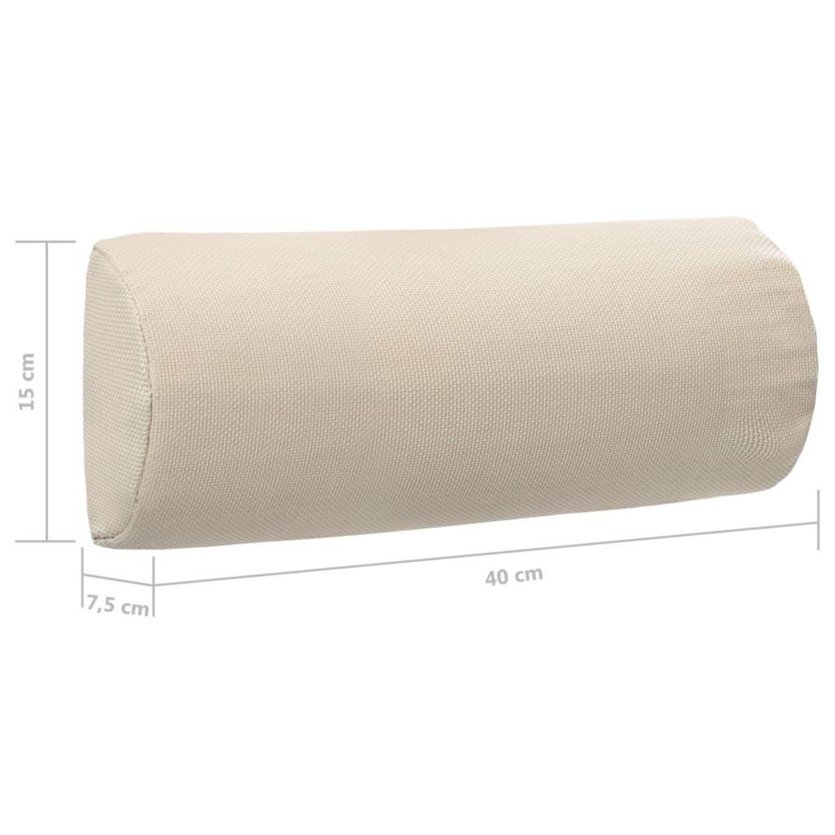 VIDAXL Appui-tete de chaise longue Creme 40x7,5x15 cm Textilene