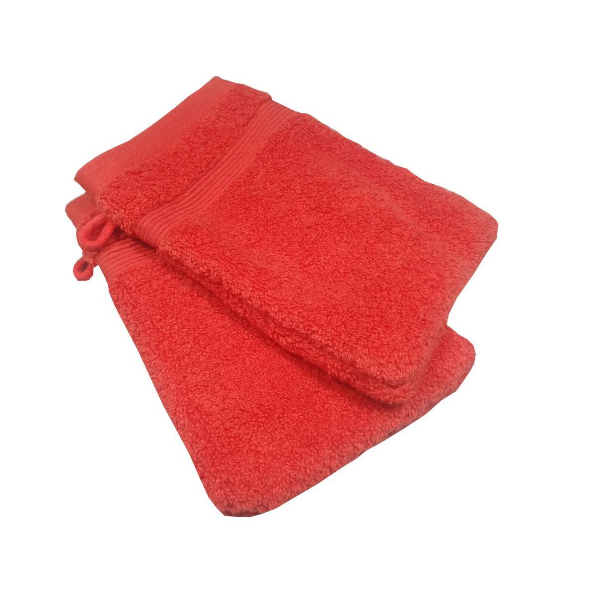 ACTUEL Lot de 2 gants de toilette unis en coton 500 g/m²