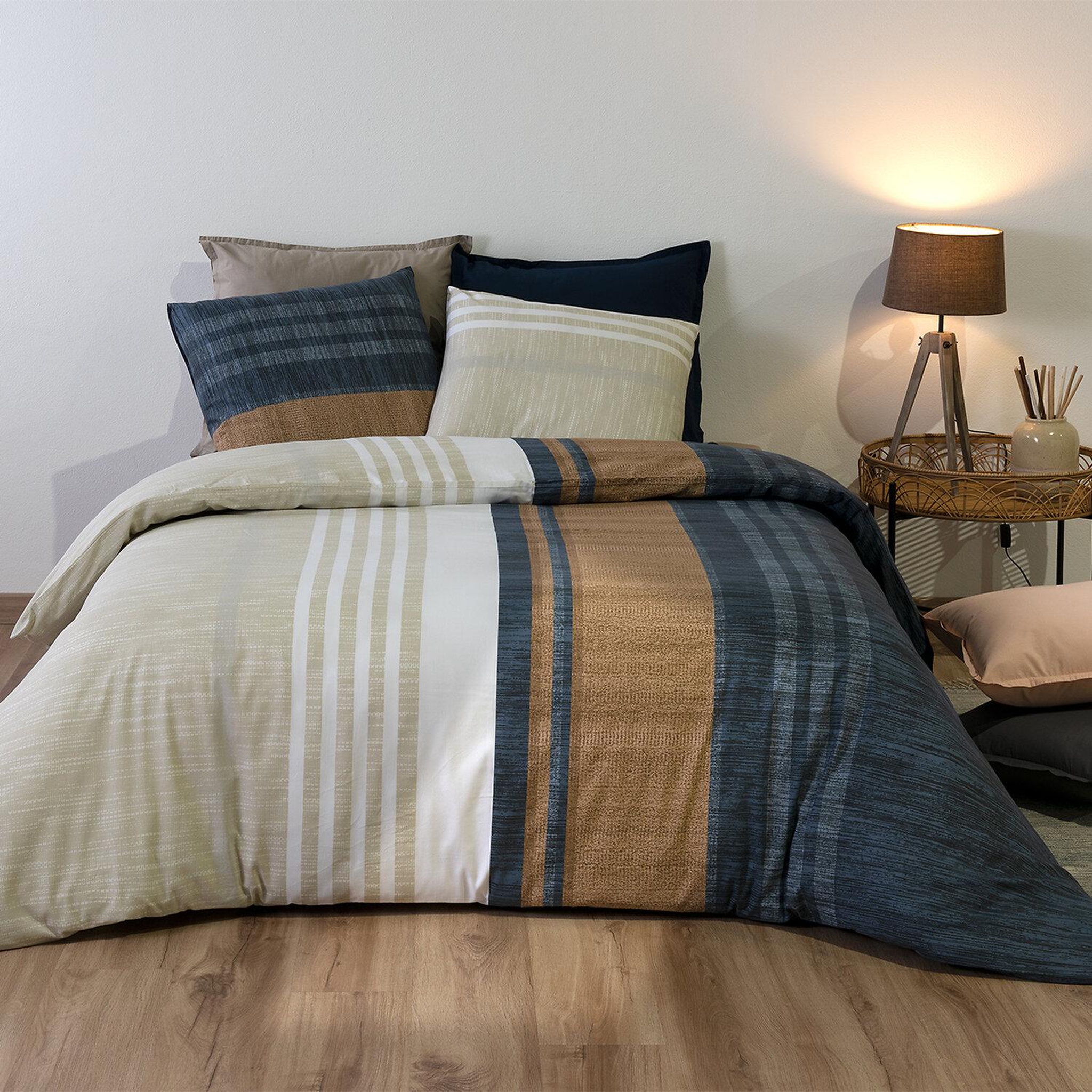 Voir la diapositive 5 : ATELIER DU COTON Parure housse de couette 100%coton 57fils romane