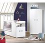 Voir la diapositive 1 : BABY PRICE Ensemble Lit bébé combiné 60x120 cm évolutif en 90x190 cm + armoire NEW BASIC Boutons Etoile Gris