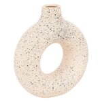 ATMOSPHERA Vase Design en Dolomite  Circle  30cm Blanc & Noir