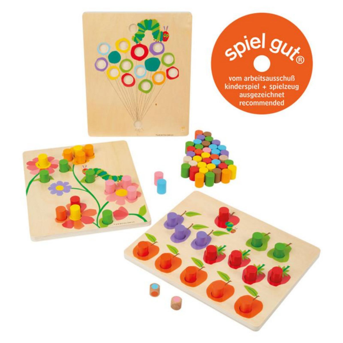 SMALL FOOT Small Foot - Caterpillar Never Enough Wooden Color Game 11431