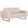 Voir la diapositive 2 : VIDAXL Canape a 2 places Tissu Creme
