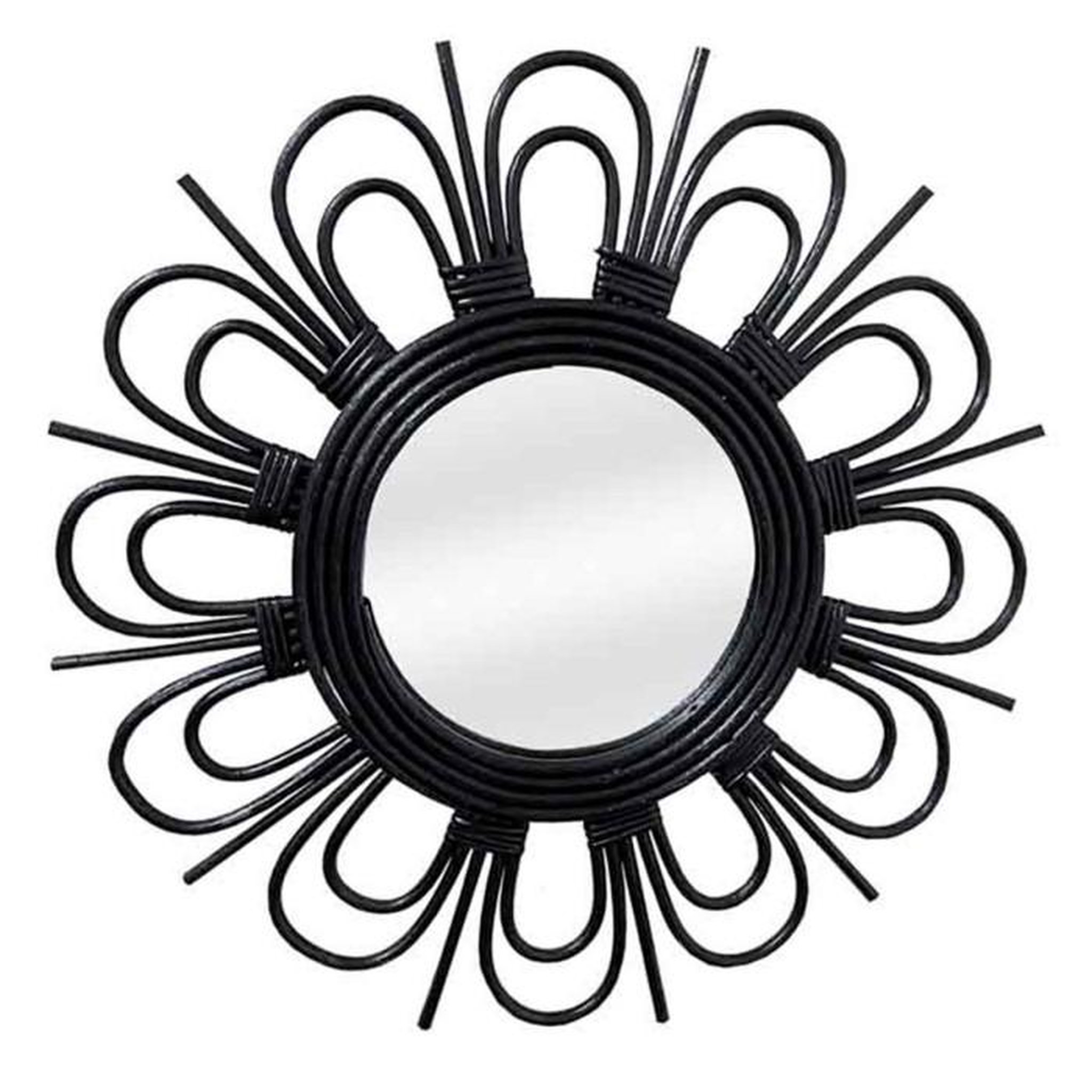 Paris Prix Miroir Mural Design en Rotin  Aina  43cm Noir