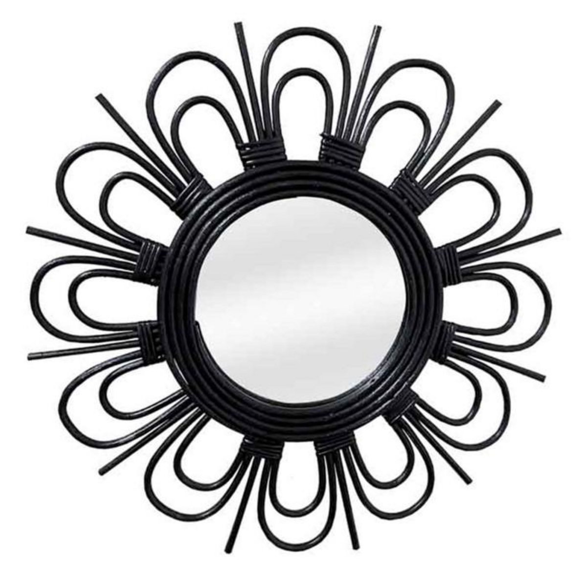 Paris Prix Miroir Mural Design en Rotin  Aina  43cm Noir