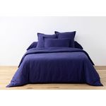 ATELIER DU COTON Parure de drap et drap housse coton 57fils uni. Coloris disponibles : Bleu