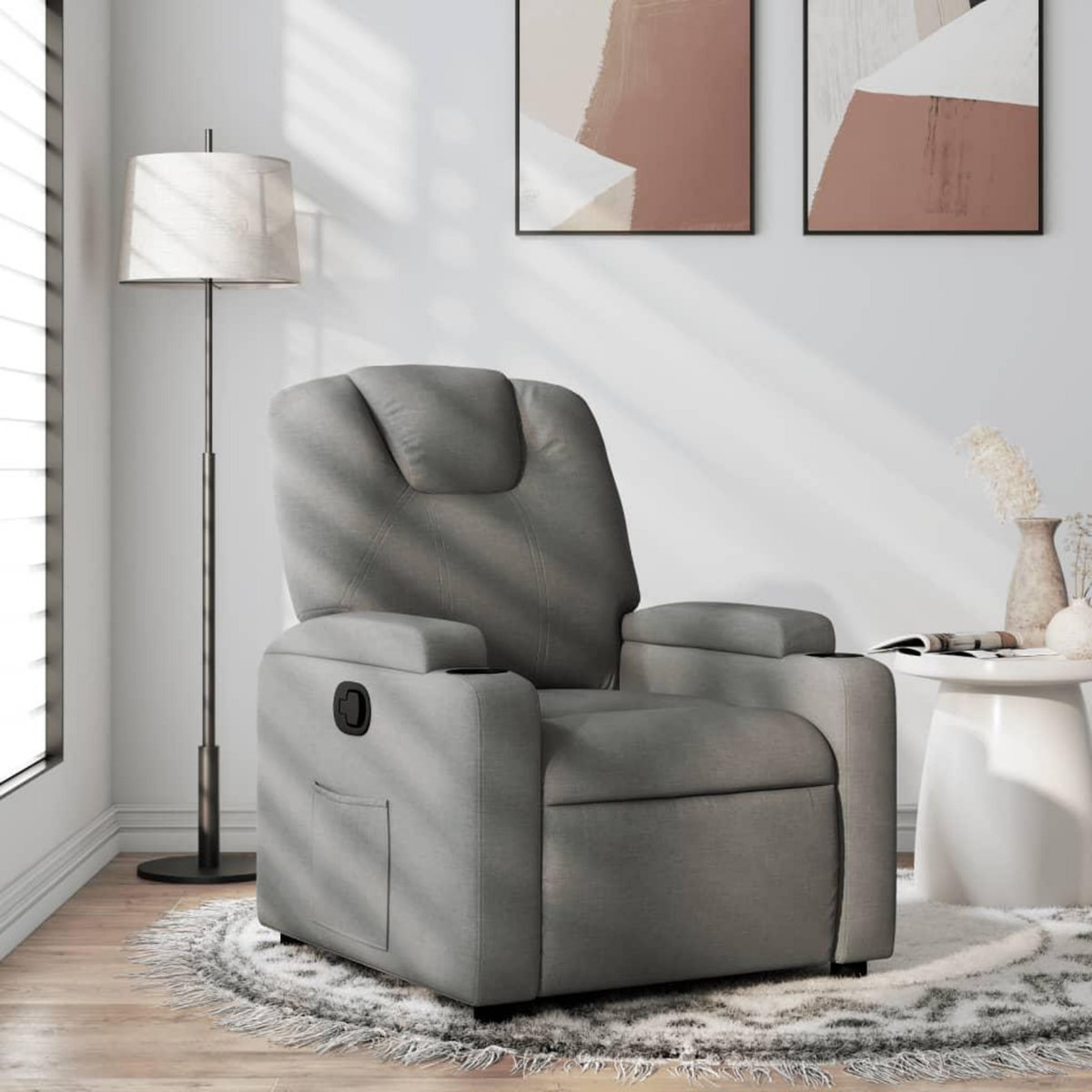 VIDAXL Fauteuil inclinable Gris fonce Tissu