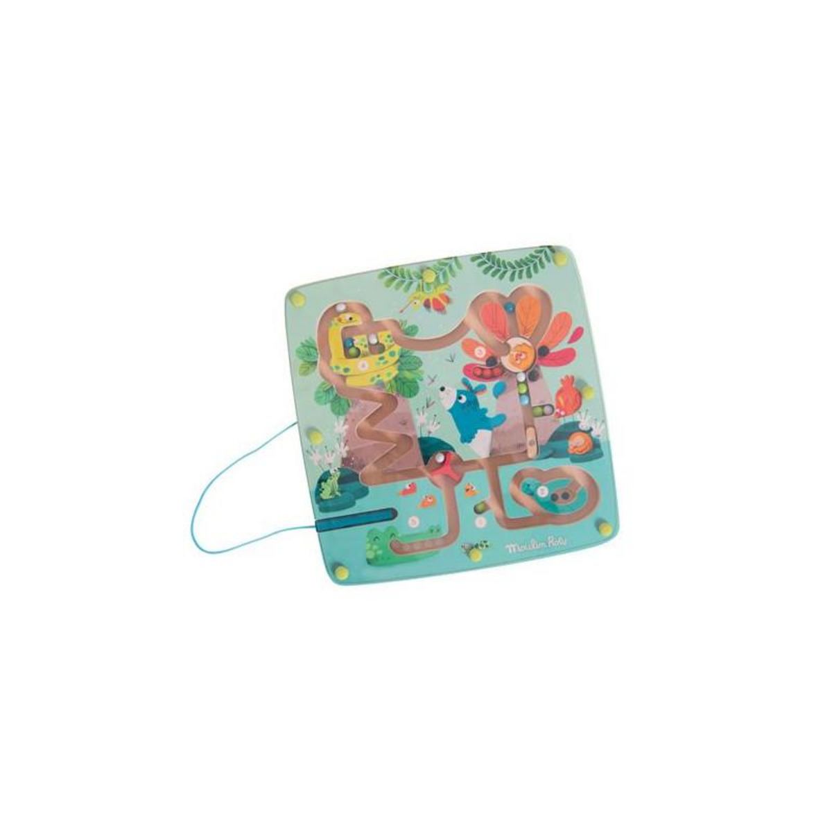 MOULIN ROTY Jouet à pousser Moulin Roty Labyrinthe magnétique Dans la jungle