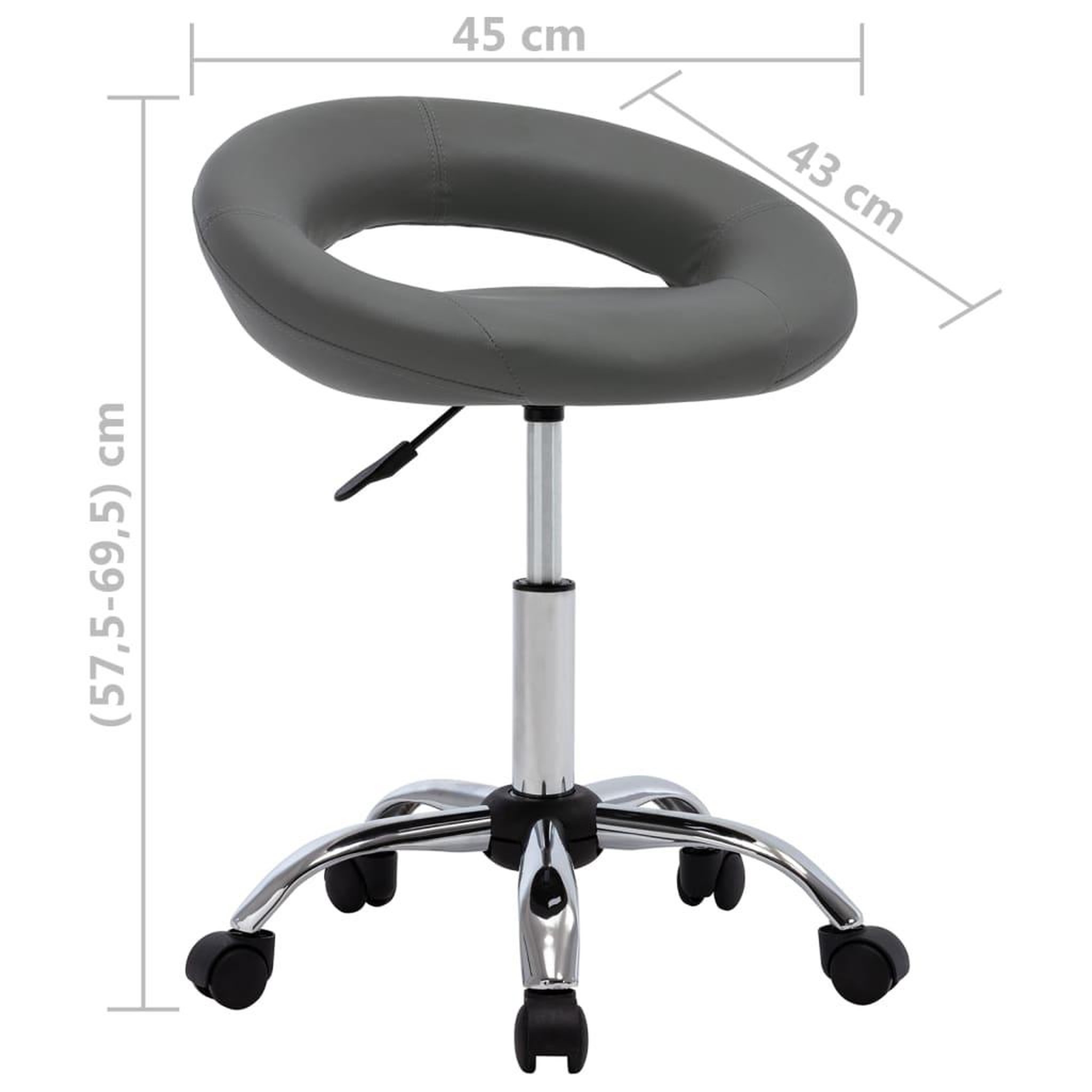 Voir la diapositive 6 : VIDAXL Chaise pivotante de salle a manger Gris Similicuir
