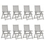 Voir la diapositive 1 : VIDAXL Chaises inclinables de jardin lot de 8 Gris Bois solide acacia