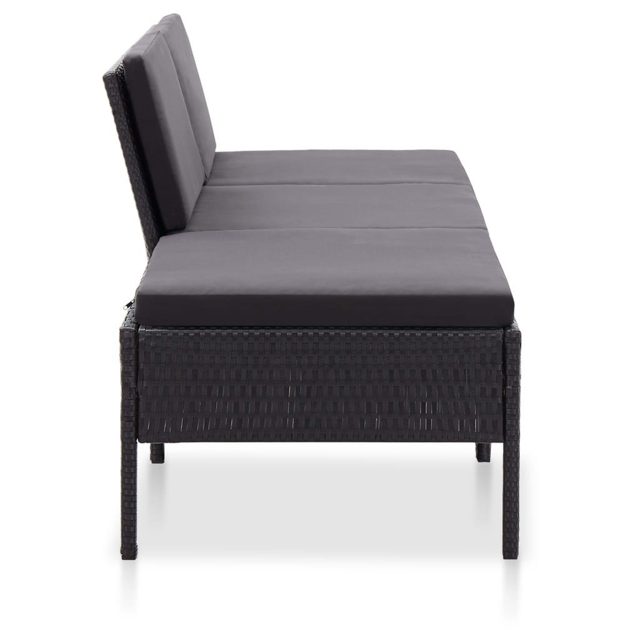 Voir la diapositive 3 : VIDAXL Salon de jardin 3 pcs avec coussins Resine tressee Noir
