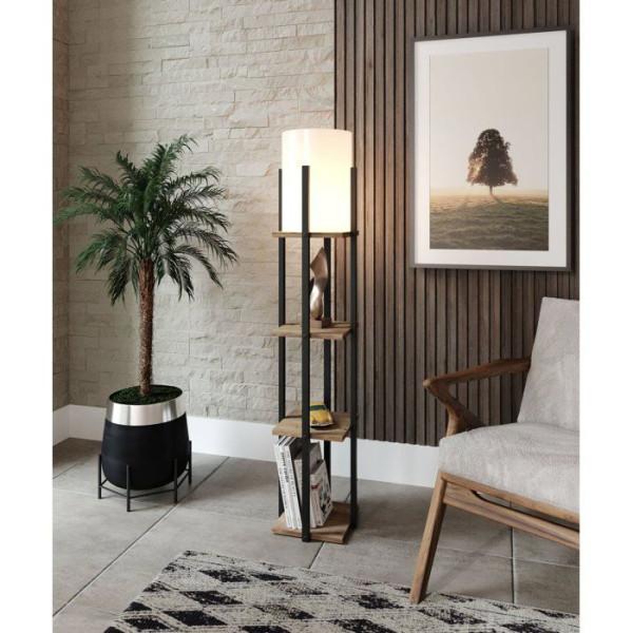 Voir la diapositive 2 : MRED Lampadaire D BY M.RED Natural Black - MDF - Design contemporain - Eclairage