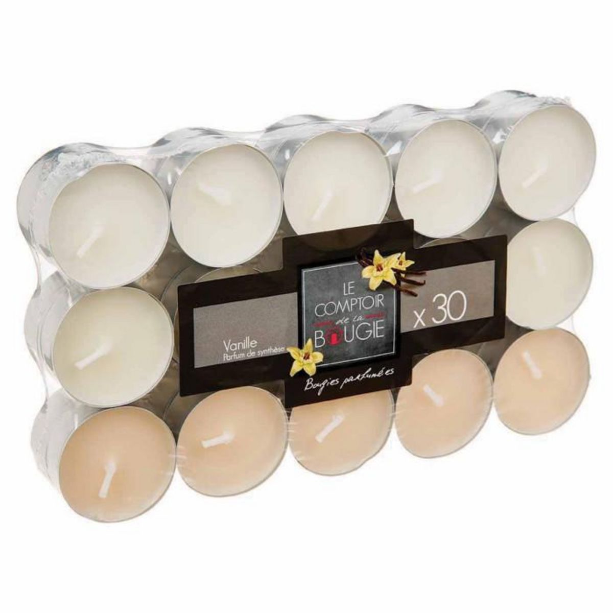 COMPTOIR DE LA BOUGIE Lot de 30 Bougies Parfumées  Nina  3,7cm Vanille