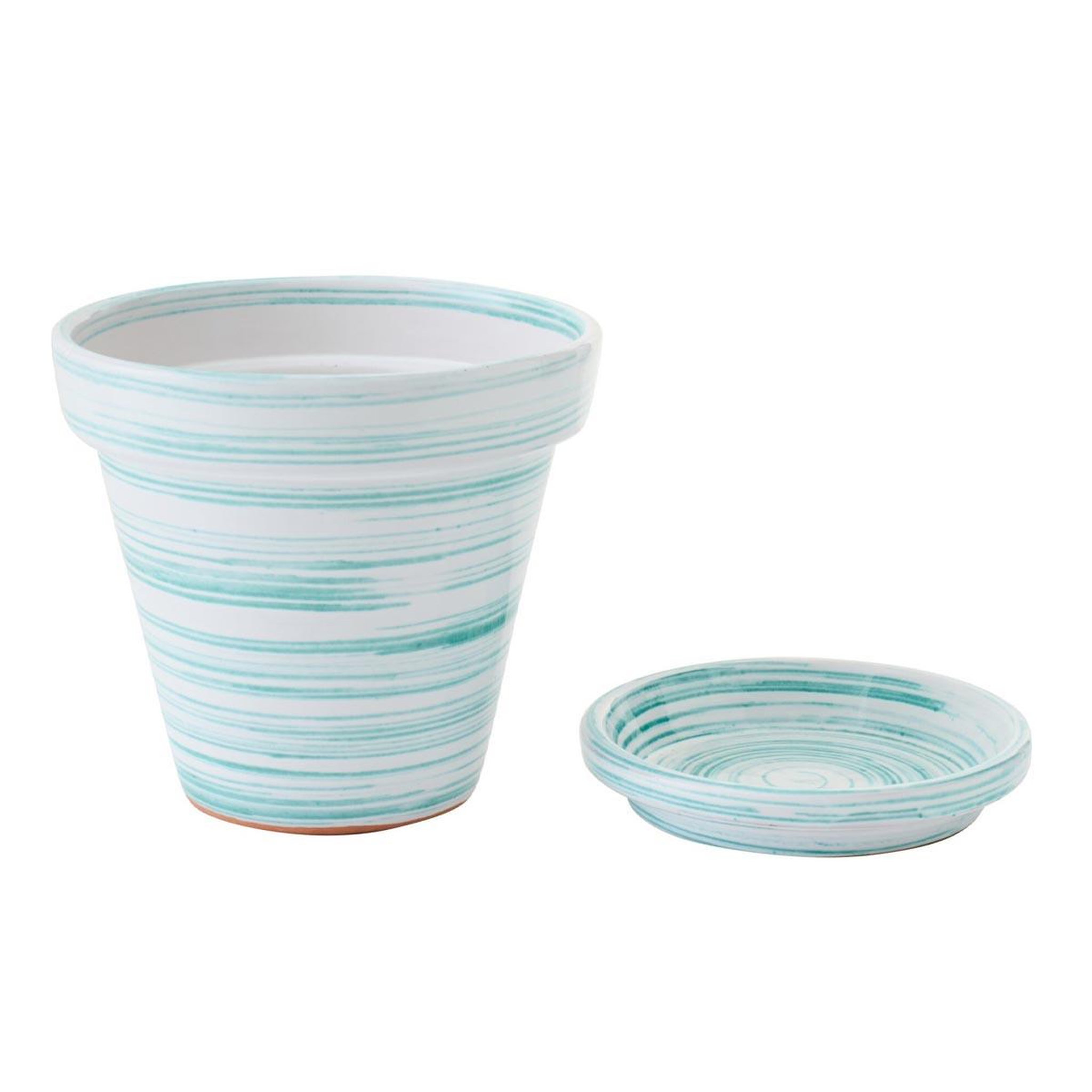 Voir la diapositive 2 : J-LINE Cache-pot avec soucoupe  julio  27cm vert menthe