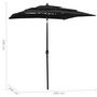 Voir la diapositive 6 : VIDAXL Parasol de jardin a 3 niveaux avec mat en aluminium noir 2x2 m