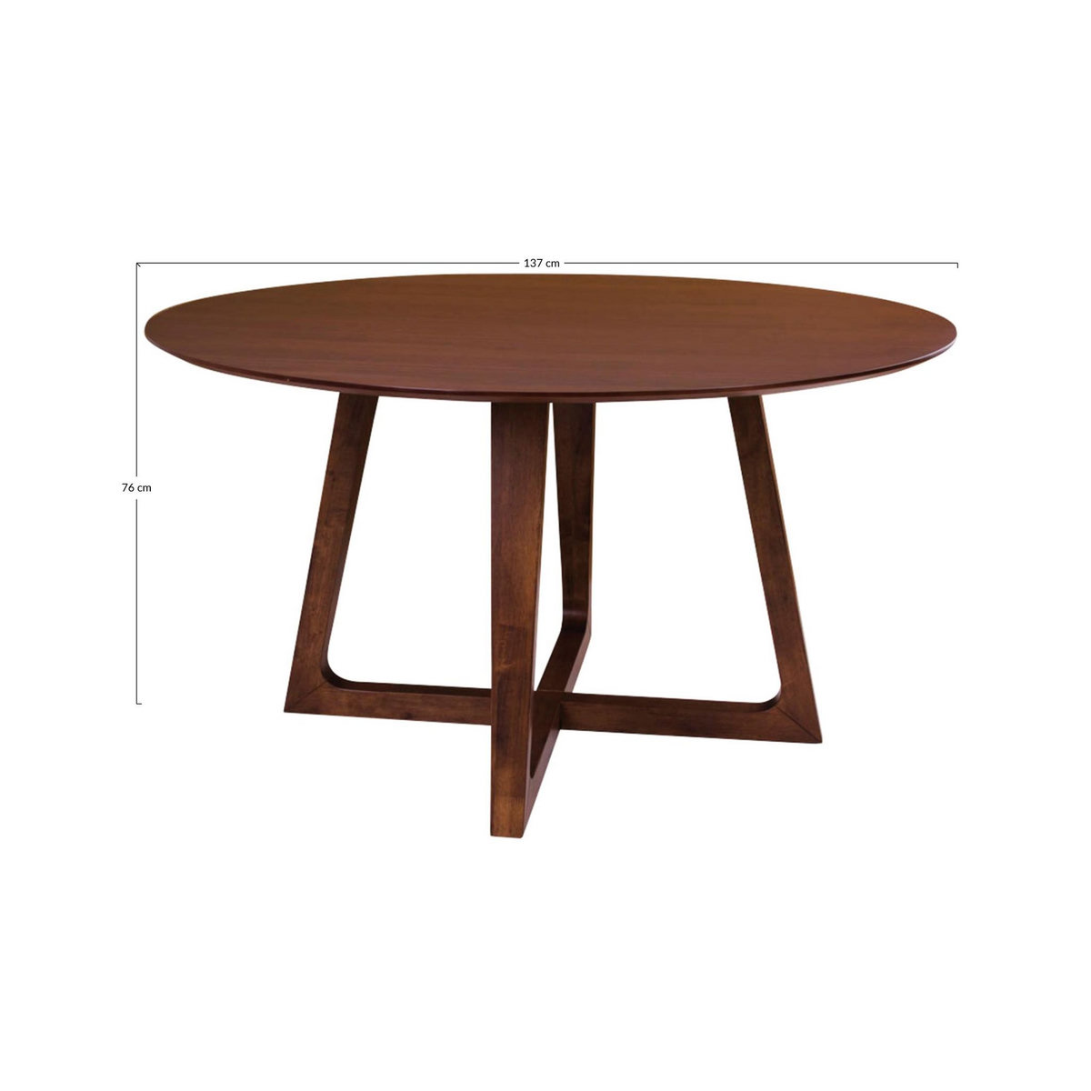 LISA DESIGN Solin - table à manger ronde - bois plaquage noyer - 4 personnes