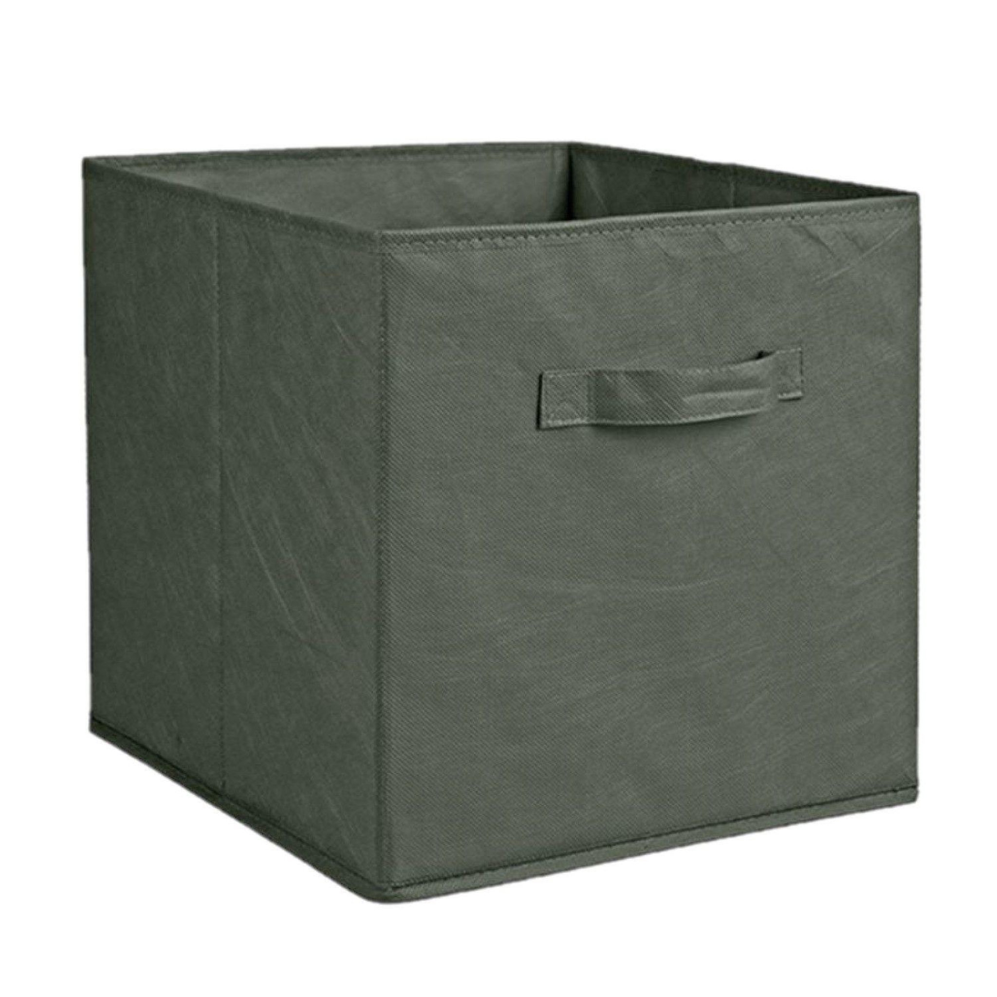 TOILINUX Cube de rangement pliable en tissu avec poignée. Coloris disponibles : Orange, Bleu