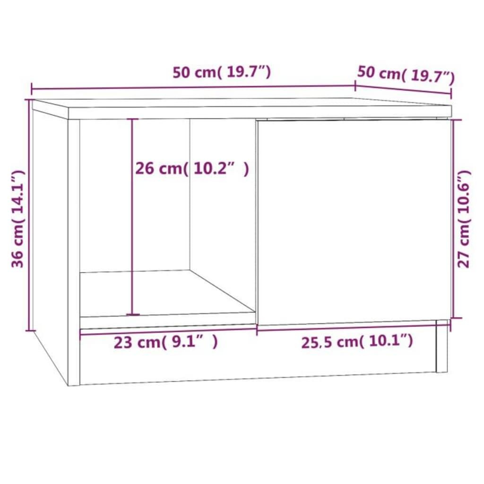 Voir la diapositive 6 : VIDAXL Table basse gris beton 50x50x36 cm bois d'ingenierie