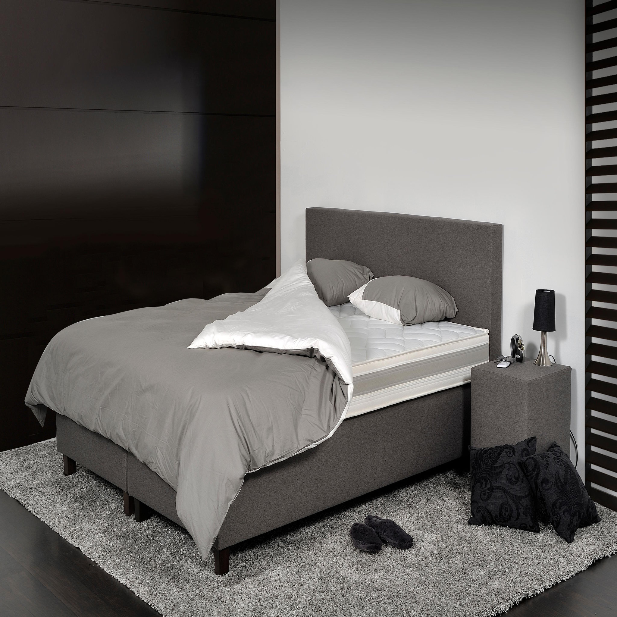 Voir la diapositive 1 : PRESTIGE Collection Ensemble complet Boxspring 160x200 cm JASMINE