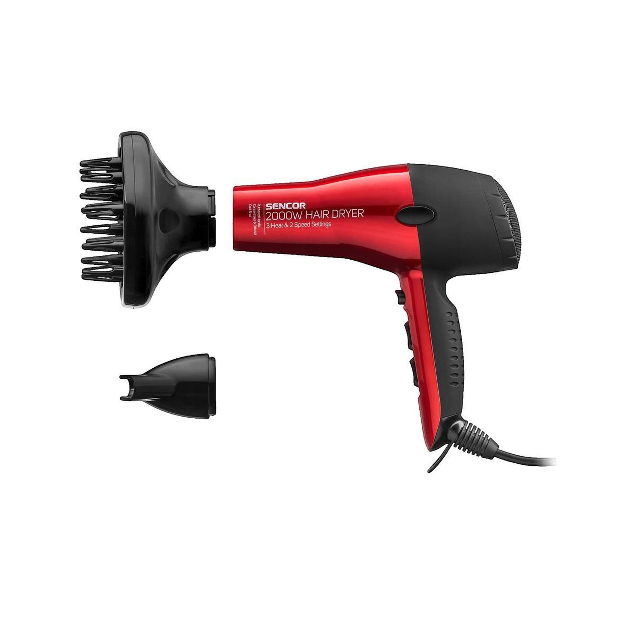 Voir la diapositive 3 : SENCO Sèche-cheveux Sencor SHD 6701RD rouge avec diffuseur