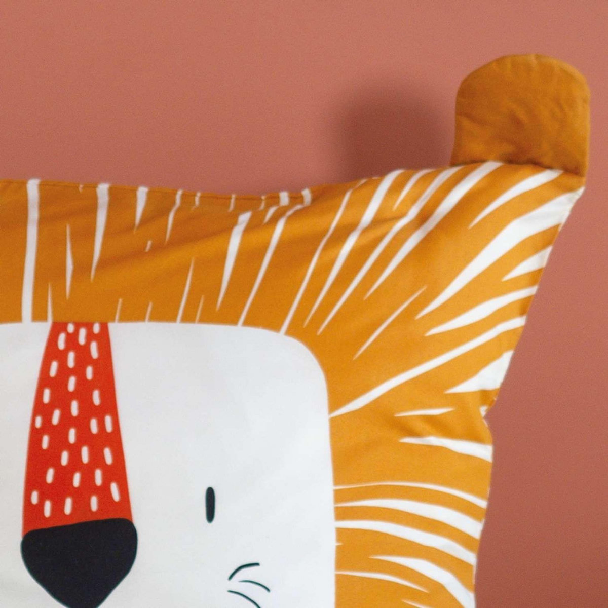 COTE DECO Parure de lit enfant Lion - 100% polyester 72g/m² - 140 x 200 cm