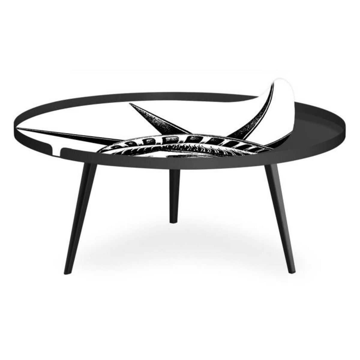 Paris Prix Table Basse à Rebord 2 Covers  Fun  90cm Noir