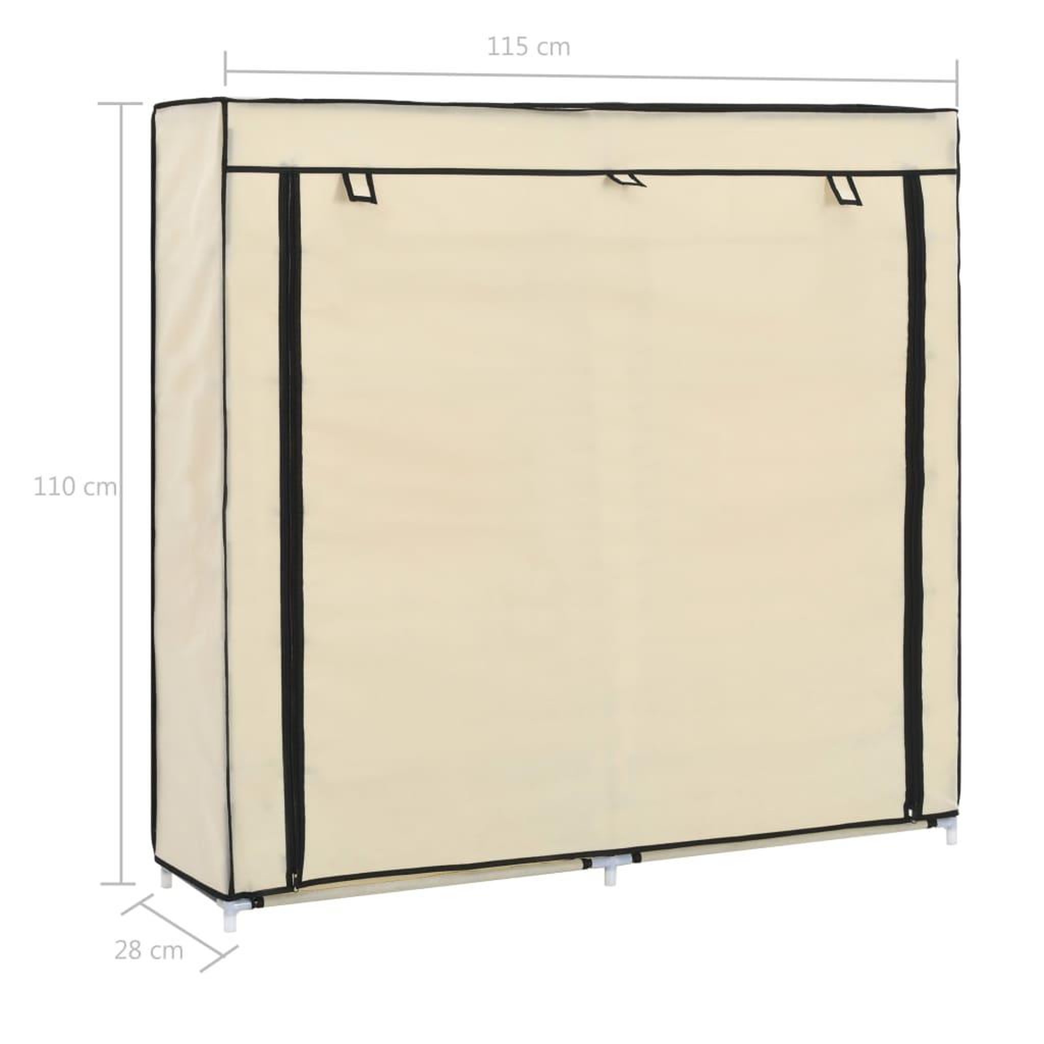 Voir la diapositive 6 : VIDAXL Armoire a chaussures avec housse Creme 115x28x110 cm Tissu