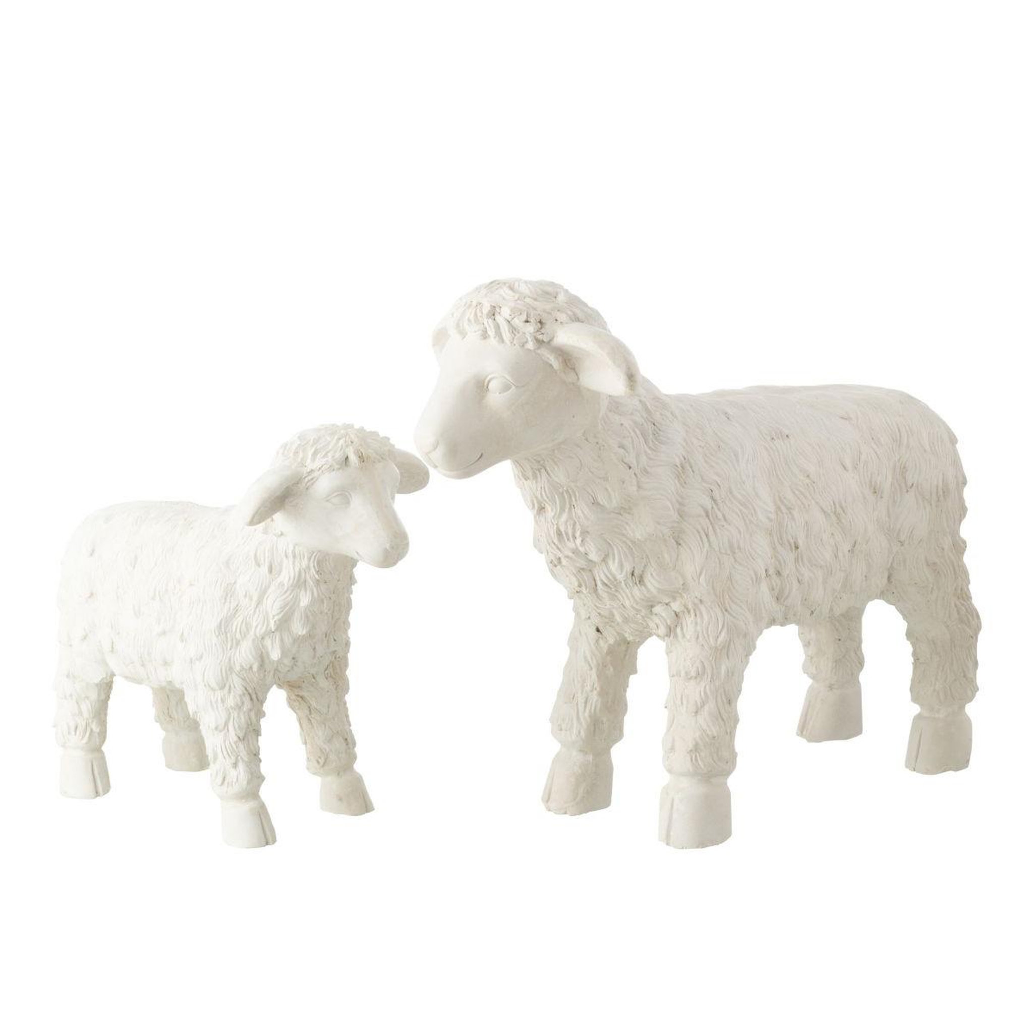 Voir la diapositive 2 : J-LINE Statue déco extérieur  mouton  49cm beige