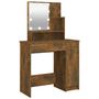 Voir la diapositive 2 : VIDAXL Coiffeuse avec LED Chene fume 86,5x35x136 cm
