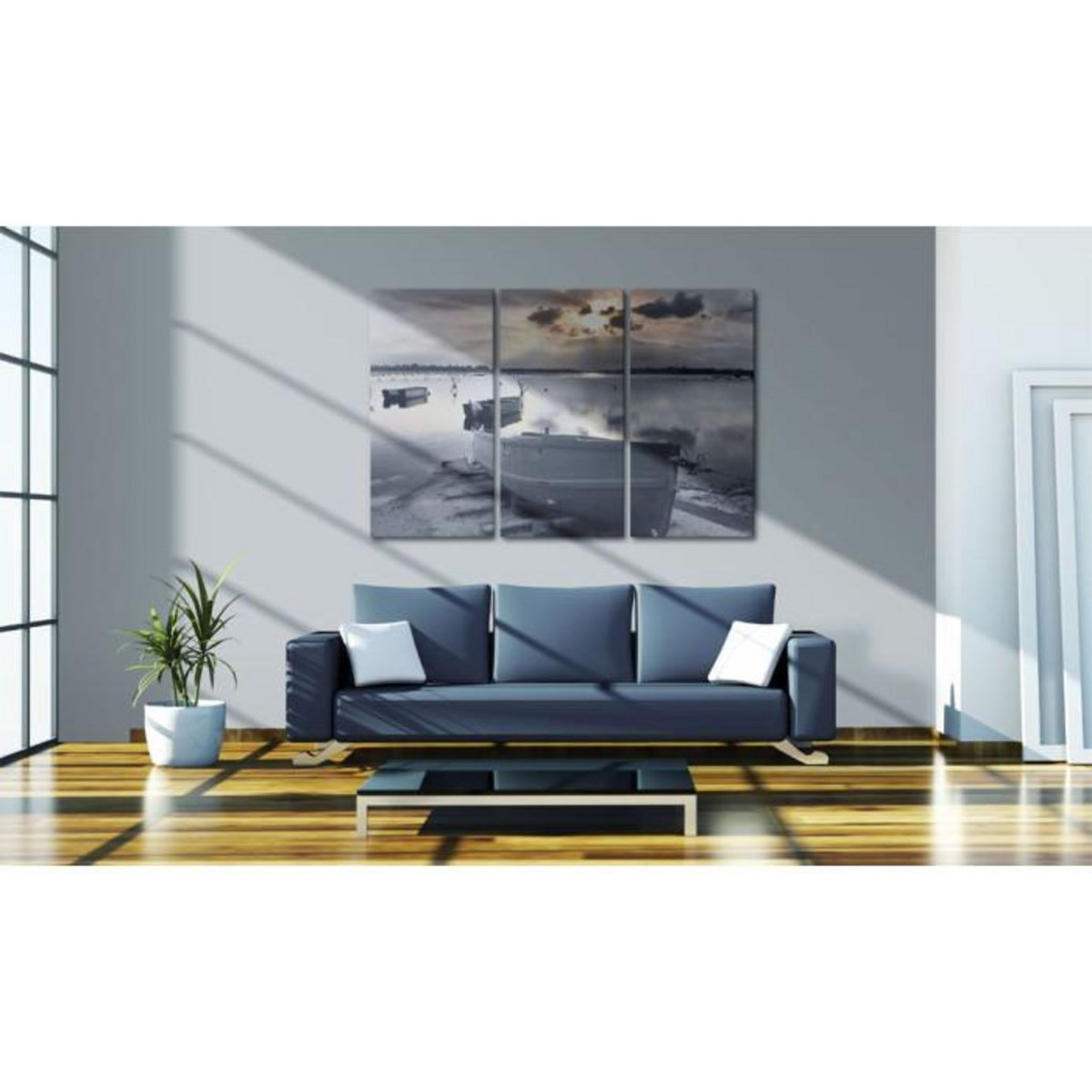 Paris Prix Tableau Imprimé  Petit Bateau au Bord de la Mer