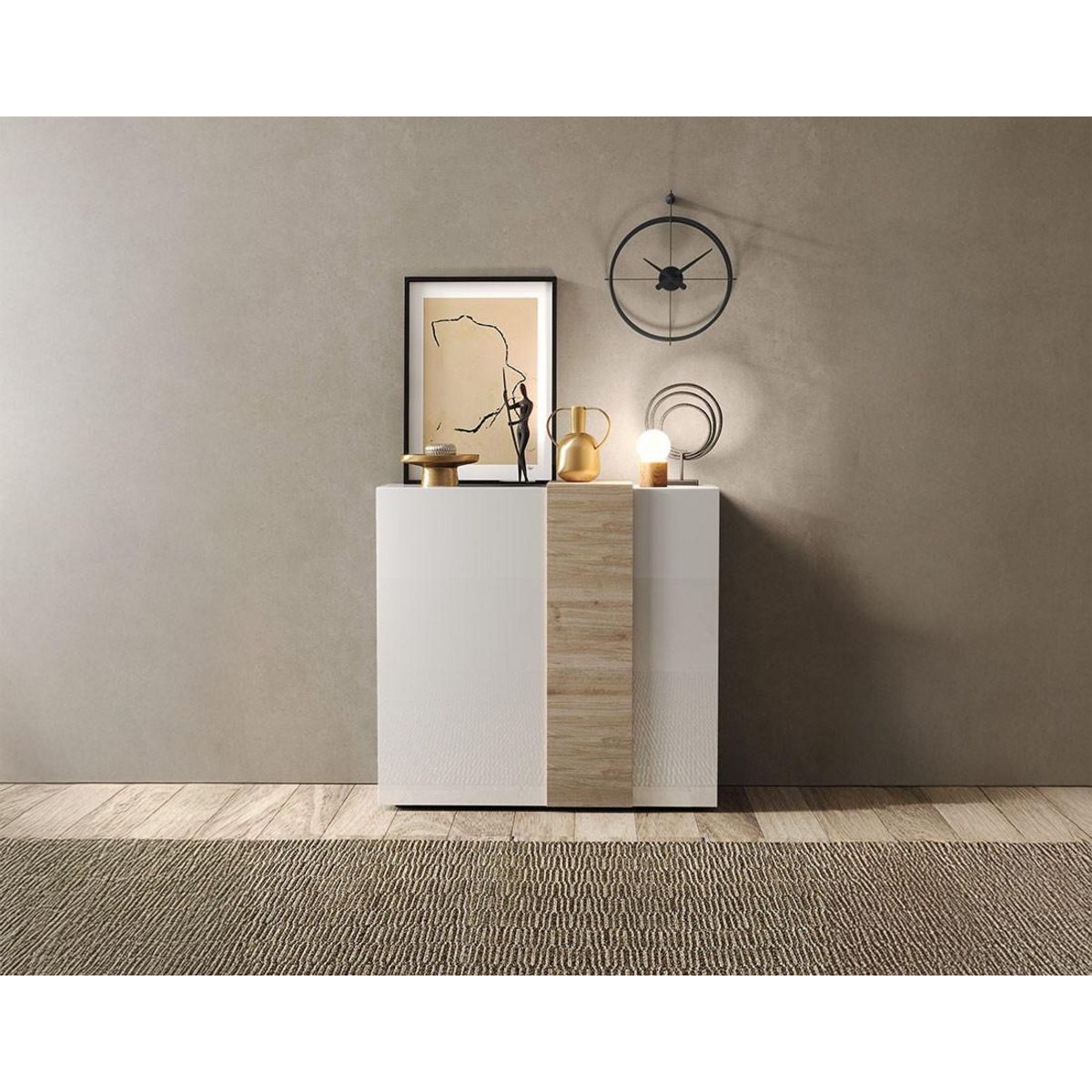 BEST MOBILIER Leon - buffet bas - 2 portes - 113x121 cm