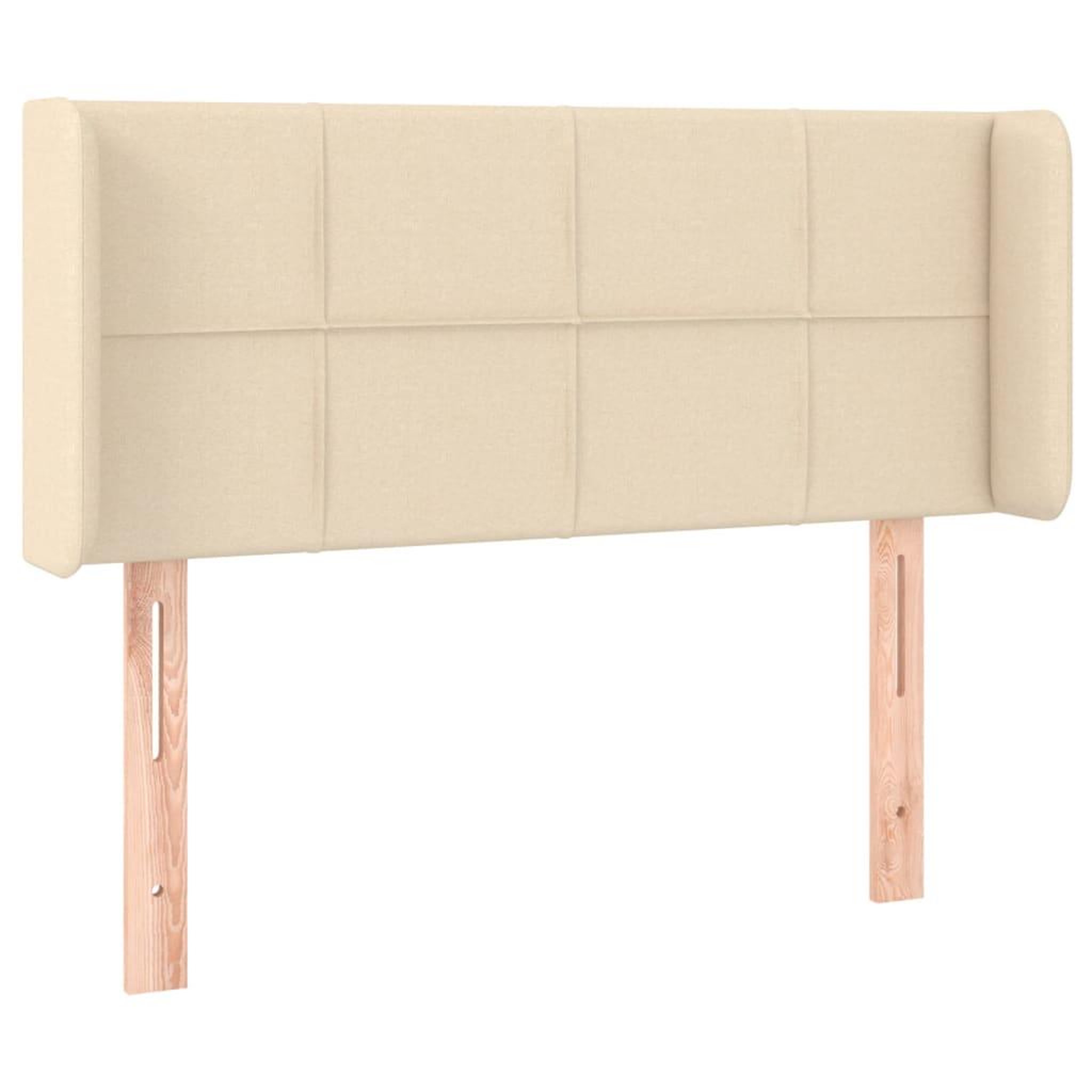 Voir la diapositive 2 : VIDAXL Tete de lit avec oreilles Creme 93x16x78/88 cm Tissu