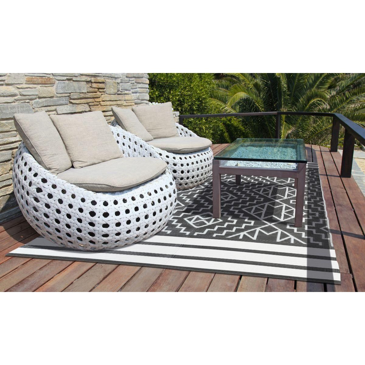 Inkazen Tapis extérieur - 160x240cm - Gris - INCA