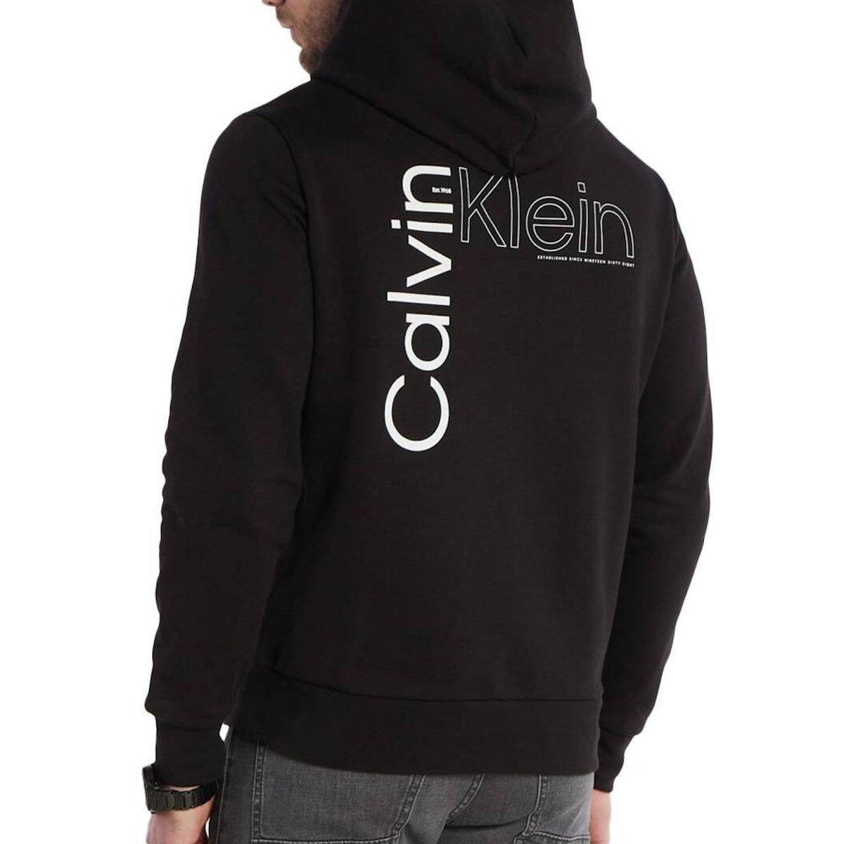 CALVIN KLEIN JEANS Sweat à Capuche Noir Homme Calvin Klein Jeans Angled