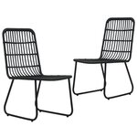 VIDAXL Chaises de jardin lot de 2 Resine tressee Noir