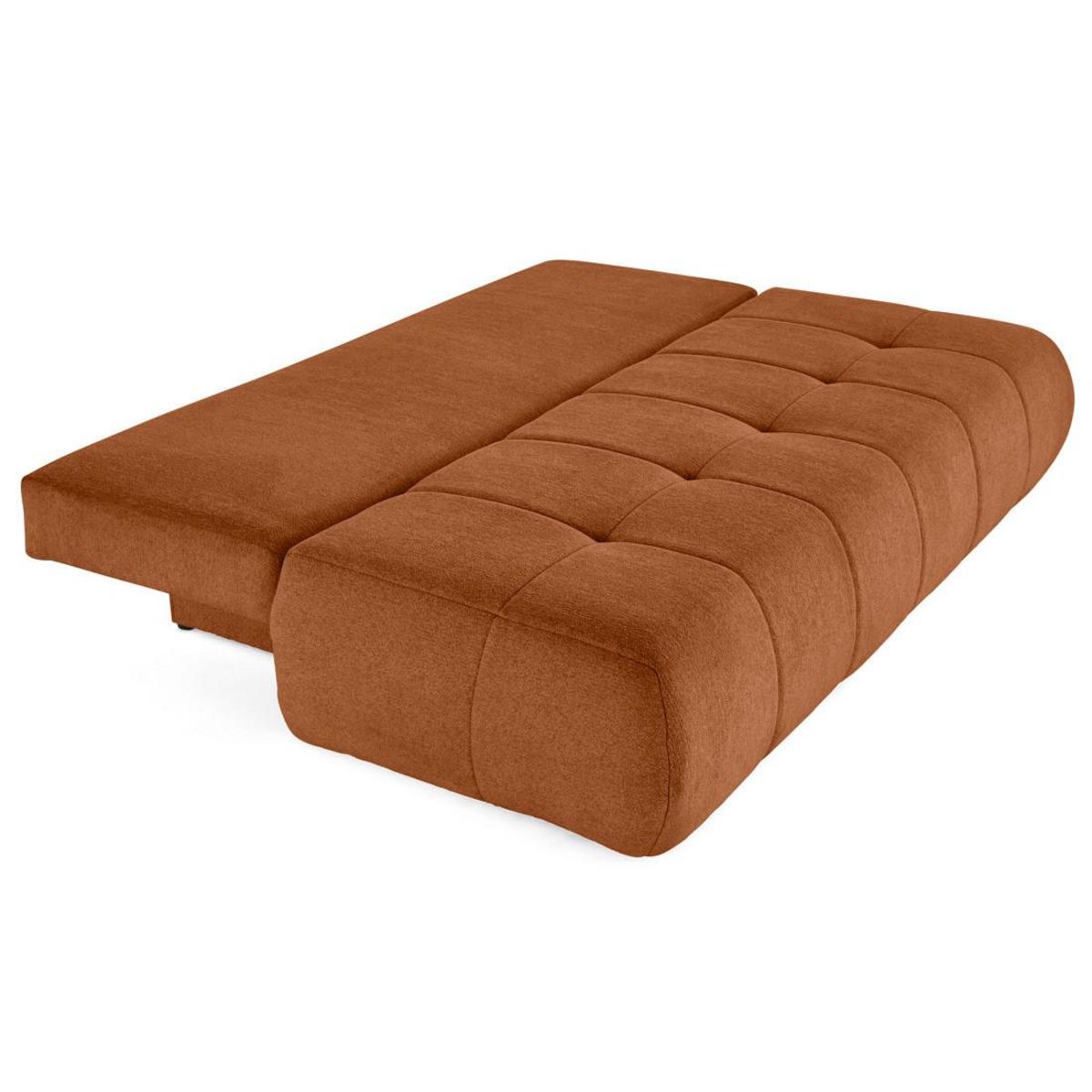 BEST MOBILIER Bowie - canapé 3 places convertible coffre + coussin rond inclus en tissu texturé