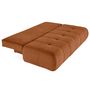 Voir la diapositive 2 : BEST MOBILIER Bowie - canapé 3 places convertible coffre + coussin rond inclus en tissu texturé
