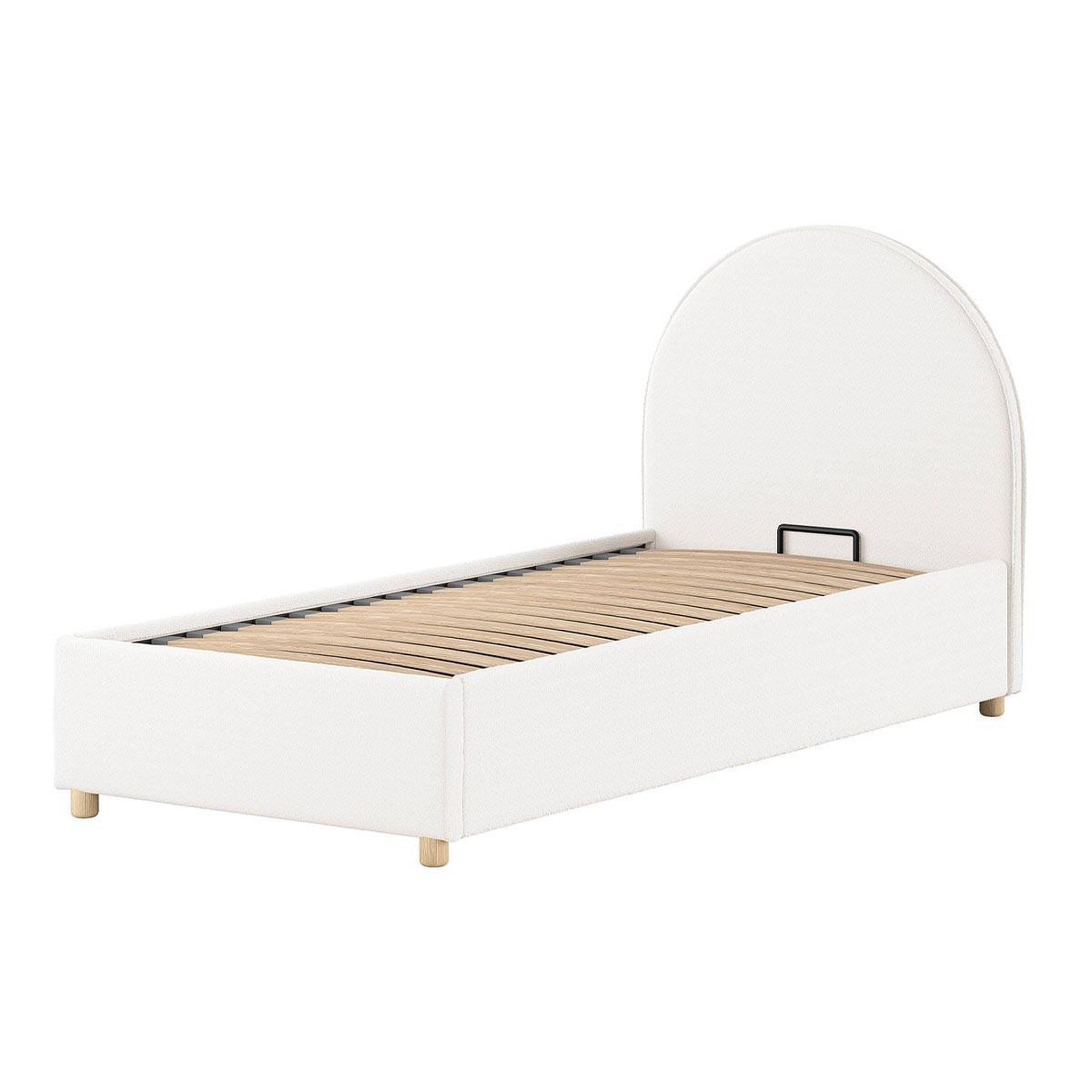 Paris Prix Lit coffre enfant bouclé  moon  90x200cm blanc