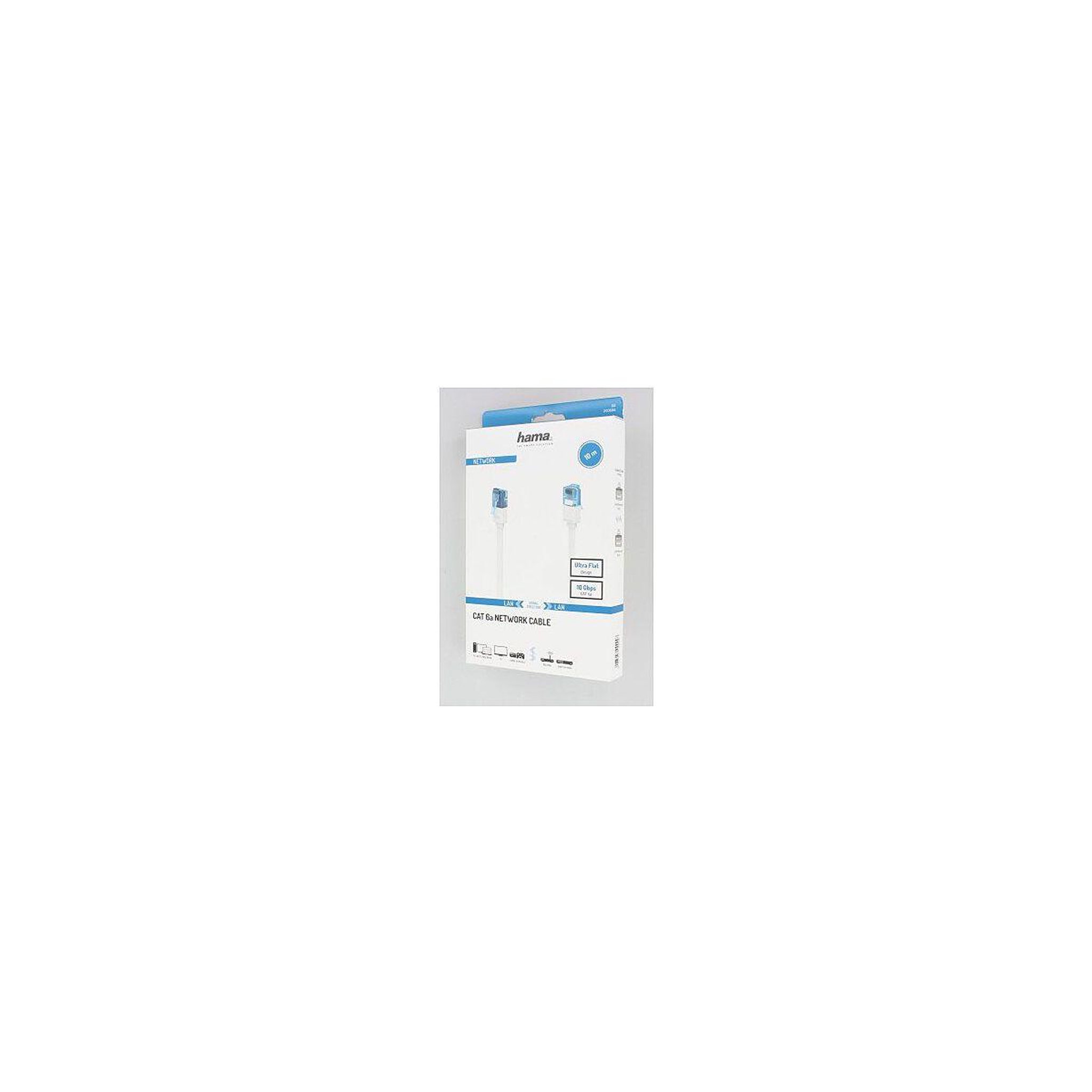 Voir la diapositive 2 : Hama Câble RJ45 10M Droit CAT6a Blanc
