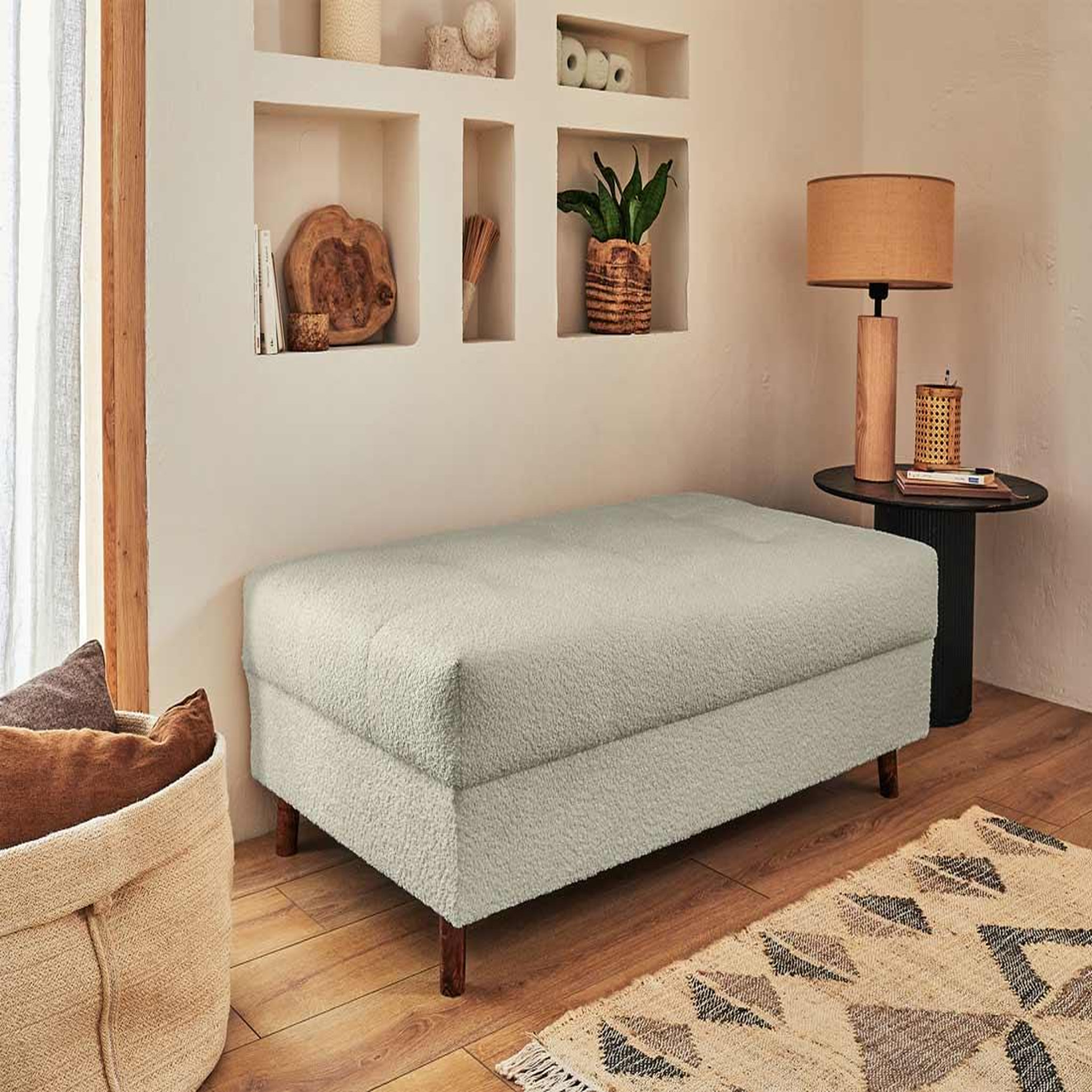 Voir la diapositive 1 : LISA DESIGN Rune - pouf modulable - en tissu bouclette