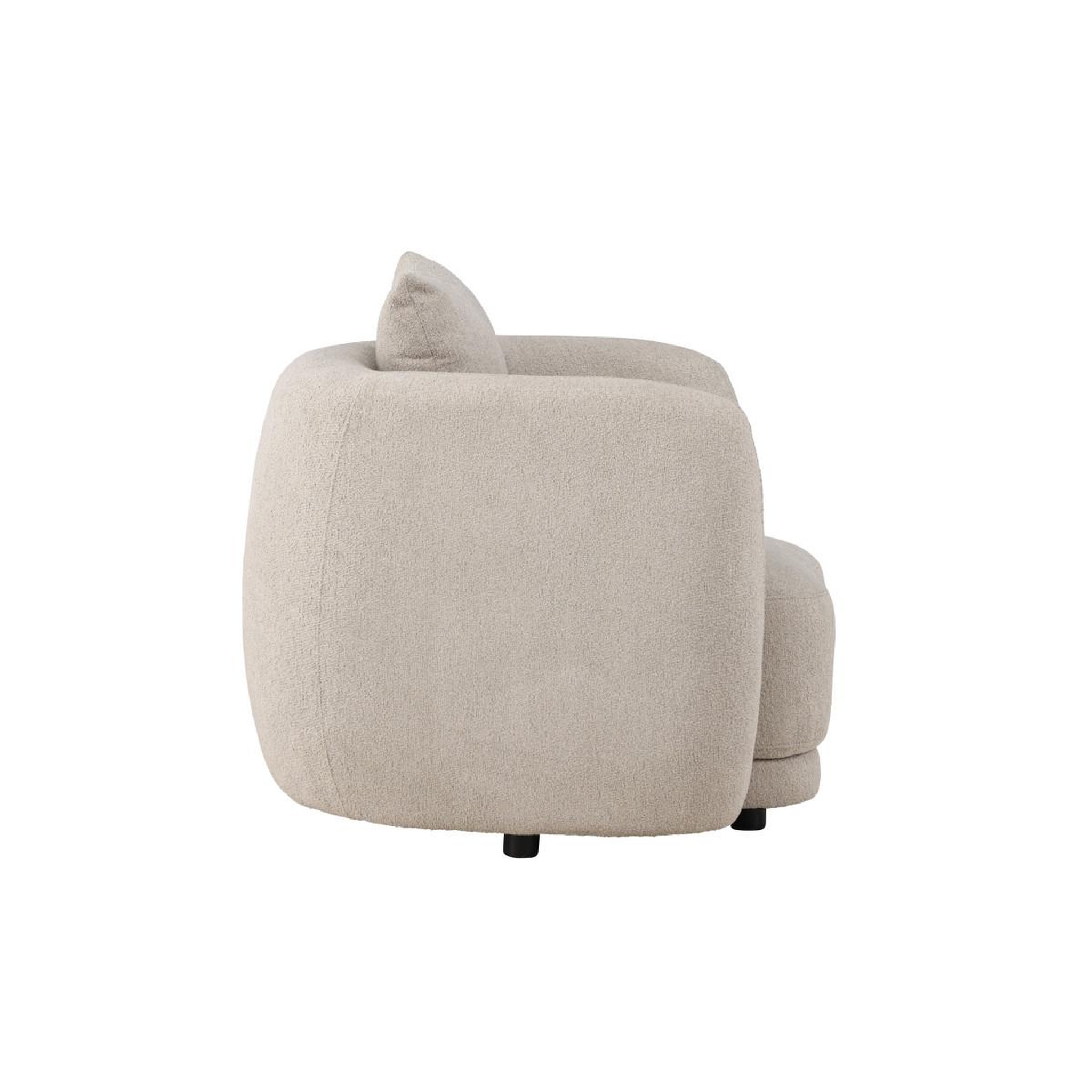 Voir la diapositive 4 : Paris Prix Fauteuil design tissu bouclette  cielo  110cm beige