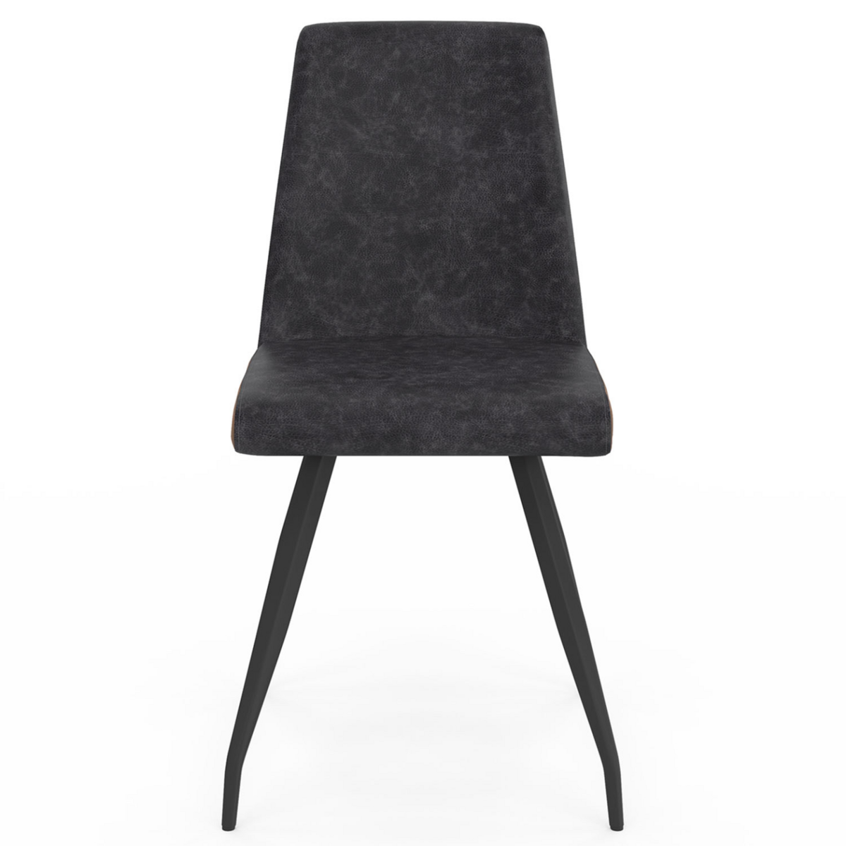 ID MARKET Lot de 6 chaises ADA grises liseré marron pied araignée pour salle à manger