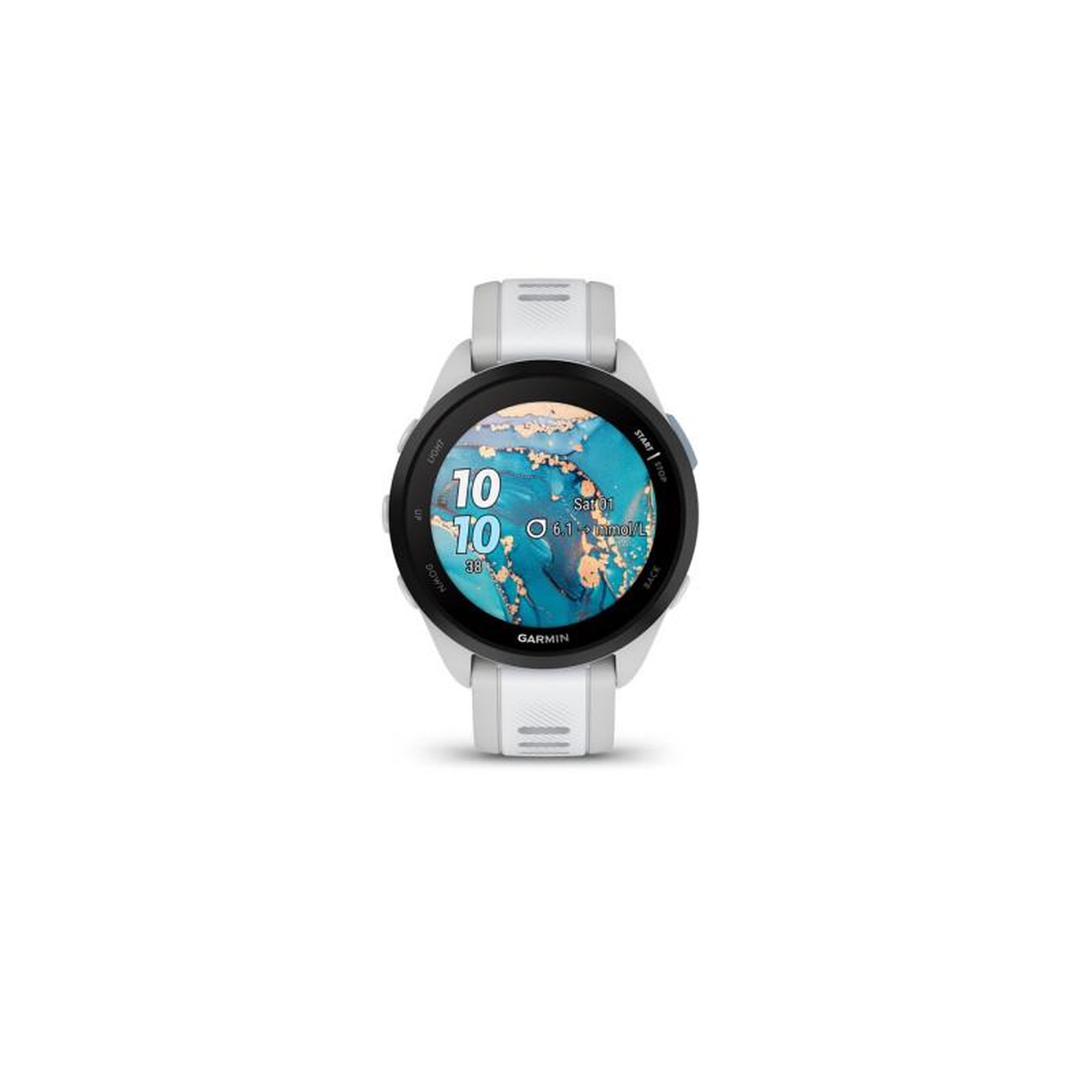 Voir la diapositive 4 : GARMIN Montre connectée Garmin Forerunner 165 Gris Clair Blanc