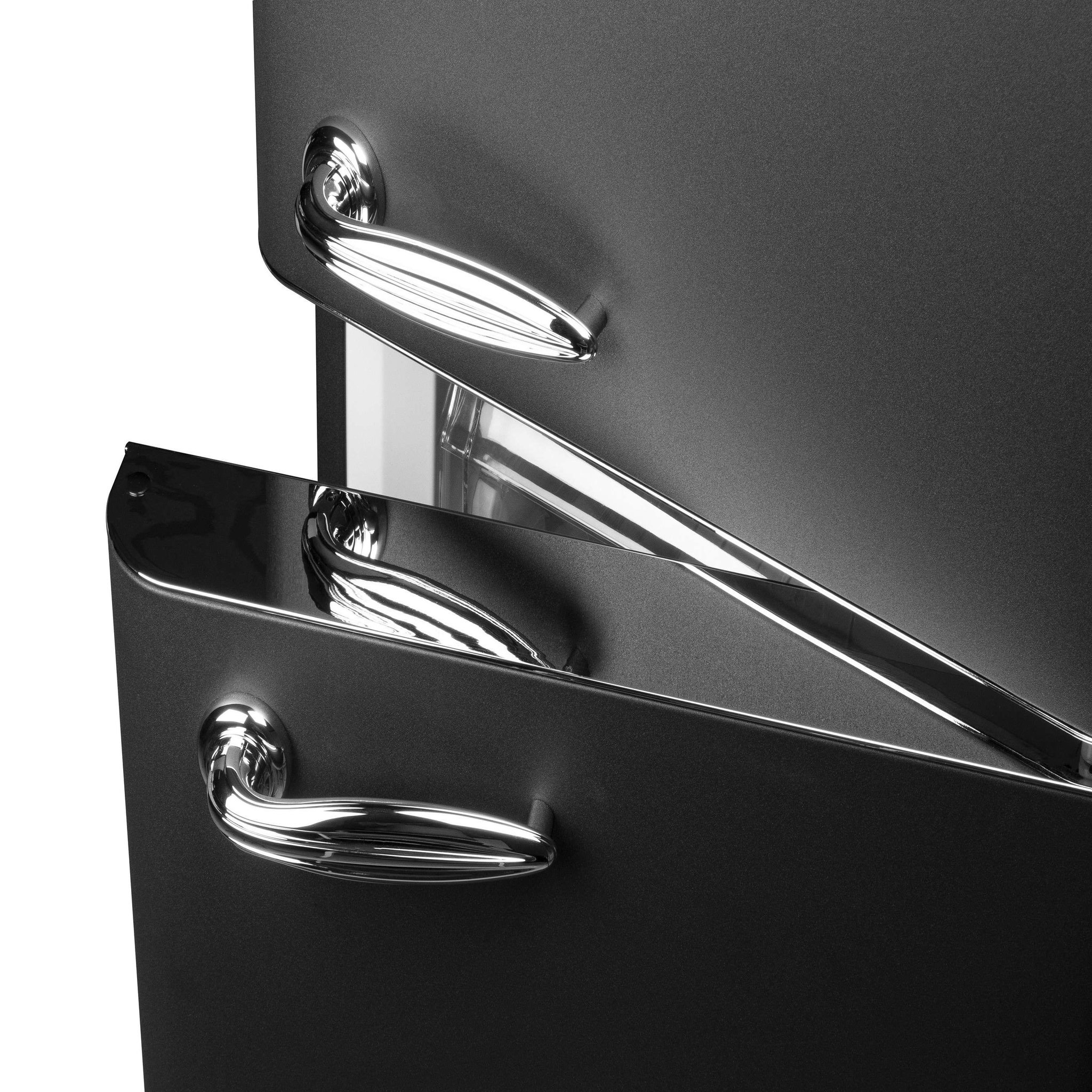 Voir la diapositive 3 : SCHNEIDER Réfrigérateur double porte 211L Vintage Noir - SCDD211V-BE