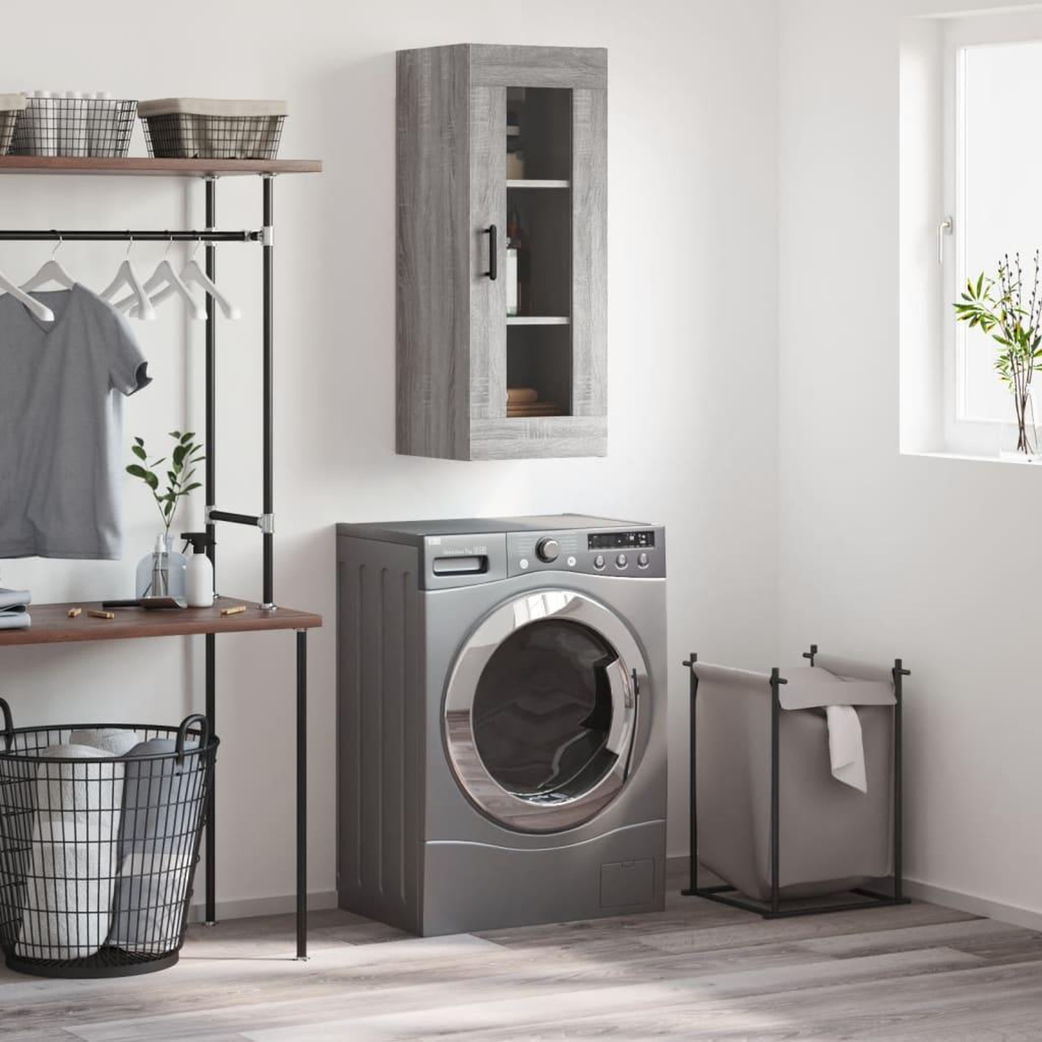 VIDAXL Armoire murale sonoma gris 34,5x34x90 cm