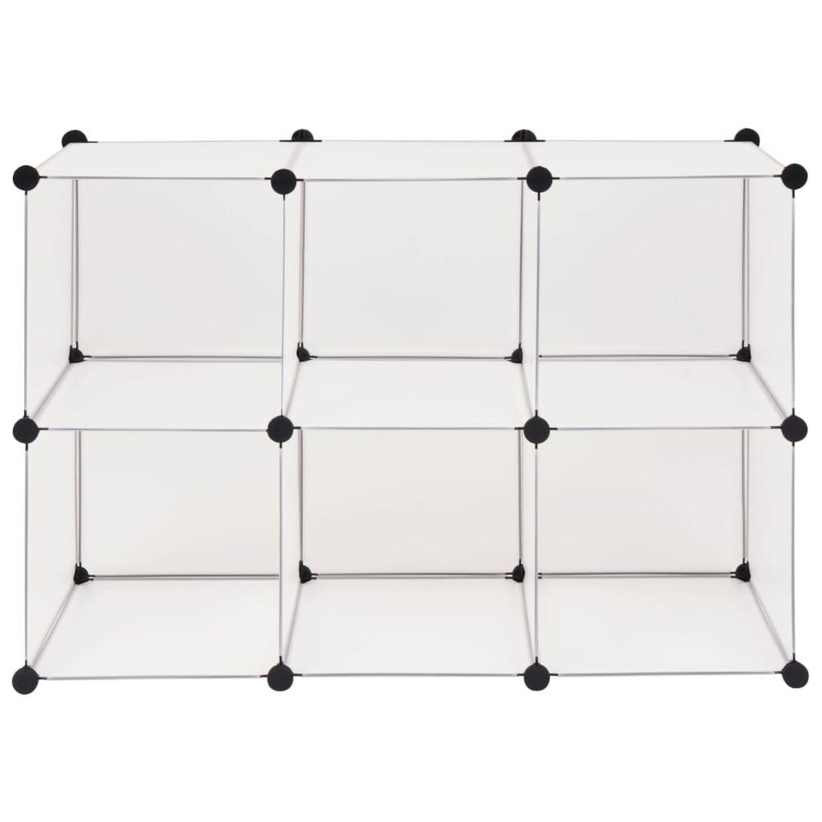VIDAXL Organisateur de rangement cube avec 6 compartiments Blanc