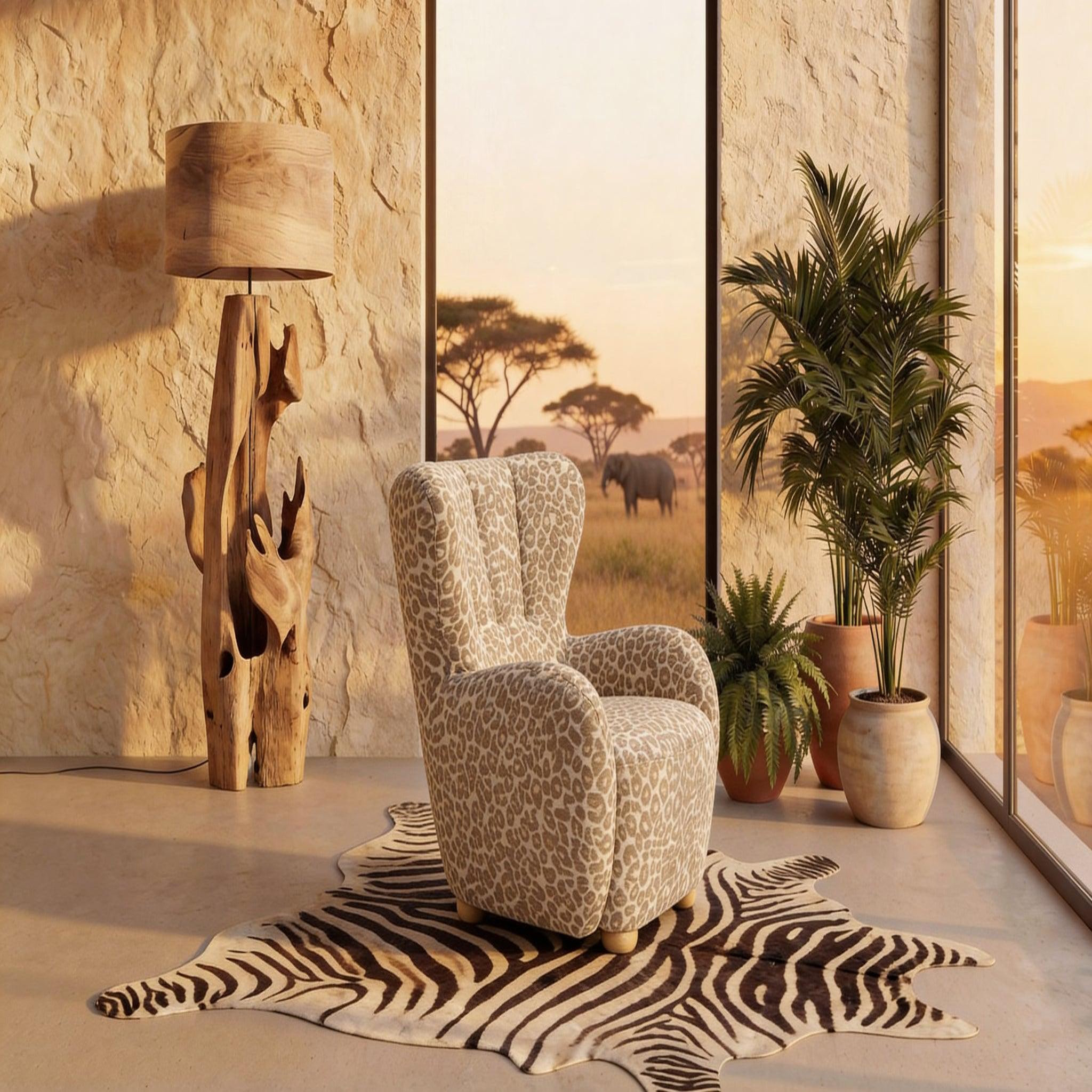 Voir la diapositive 2 : CASANOVA PARIS Lili - fauteuil tissu imprimé animalier