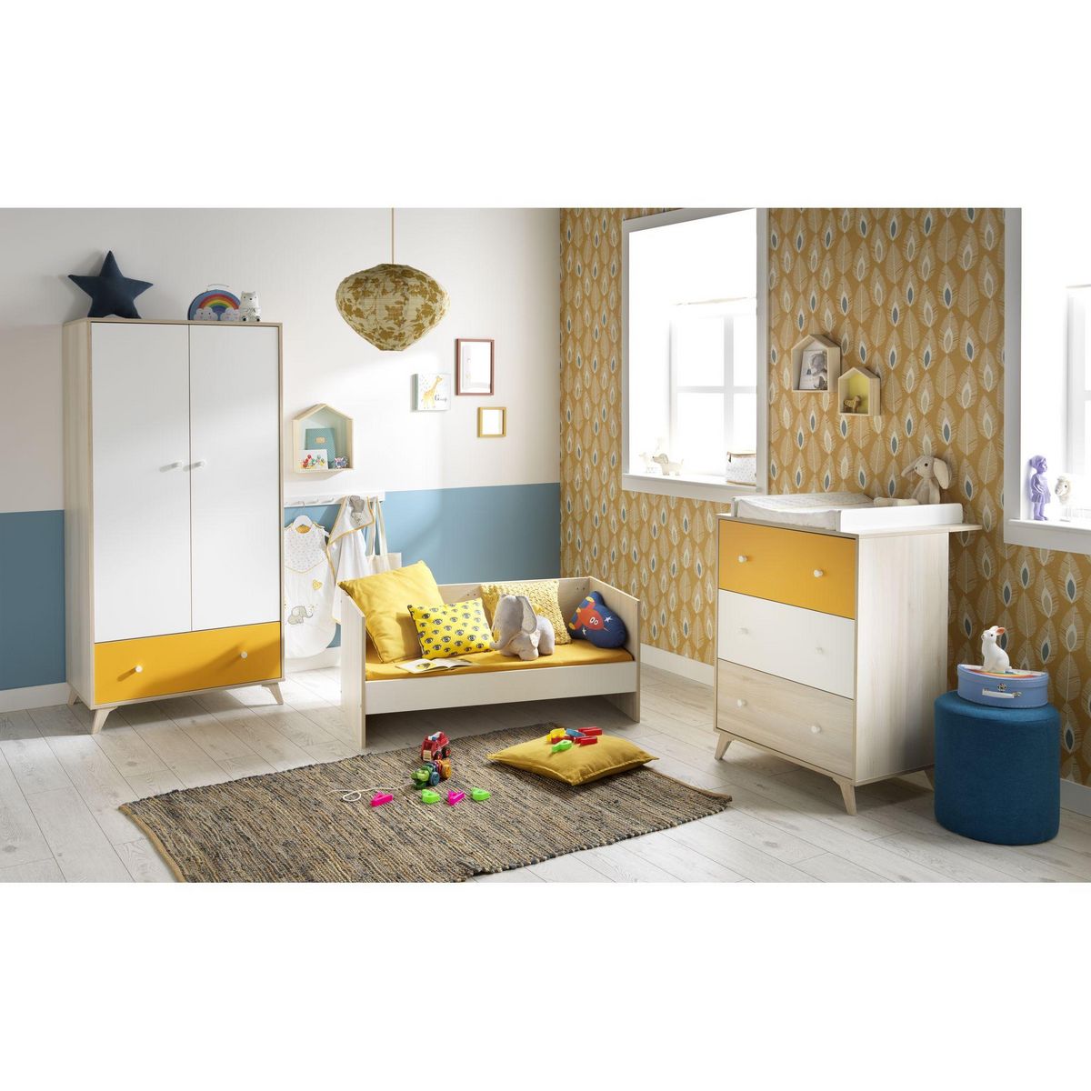 BABY PRICE Lit bébé transformable en banquette 120X60 cm YUZU 